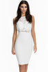 Sexy Sheer Lace Top Sleeveless Midi Dress